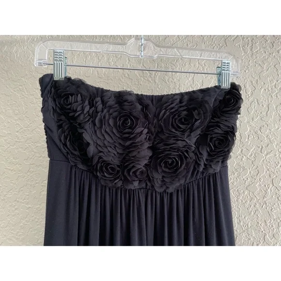 Soma black bra top maxi dress- Floral fabric design on top. Removable inserts. - Picture 3 of 5